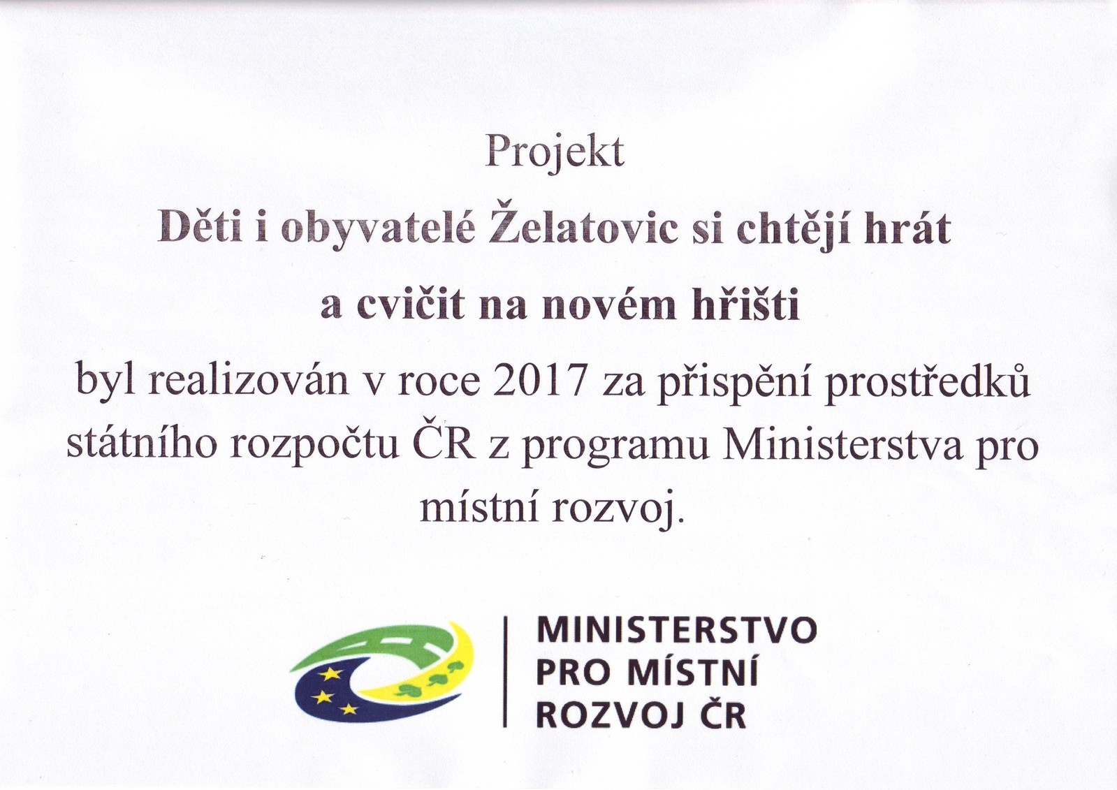 Dotace MMR ČR 2017